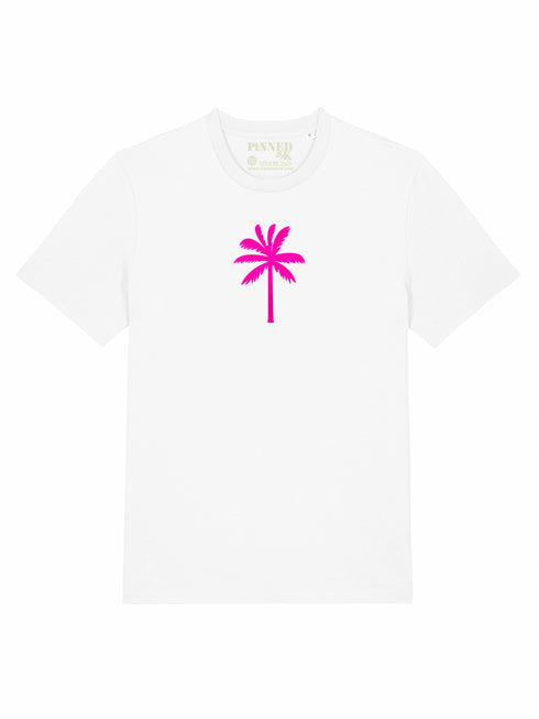 T-shirt Palmtree Neon Pink Velvet